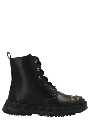 Versace Kids Medusa Studded Lace-Up Boots