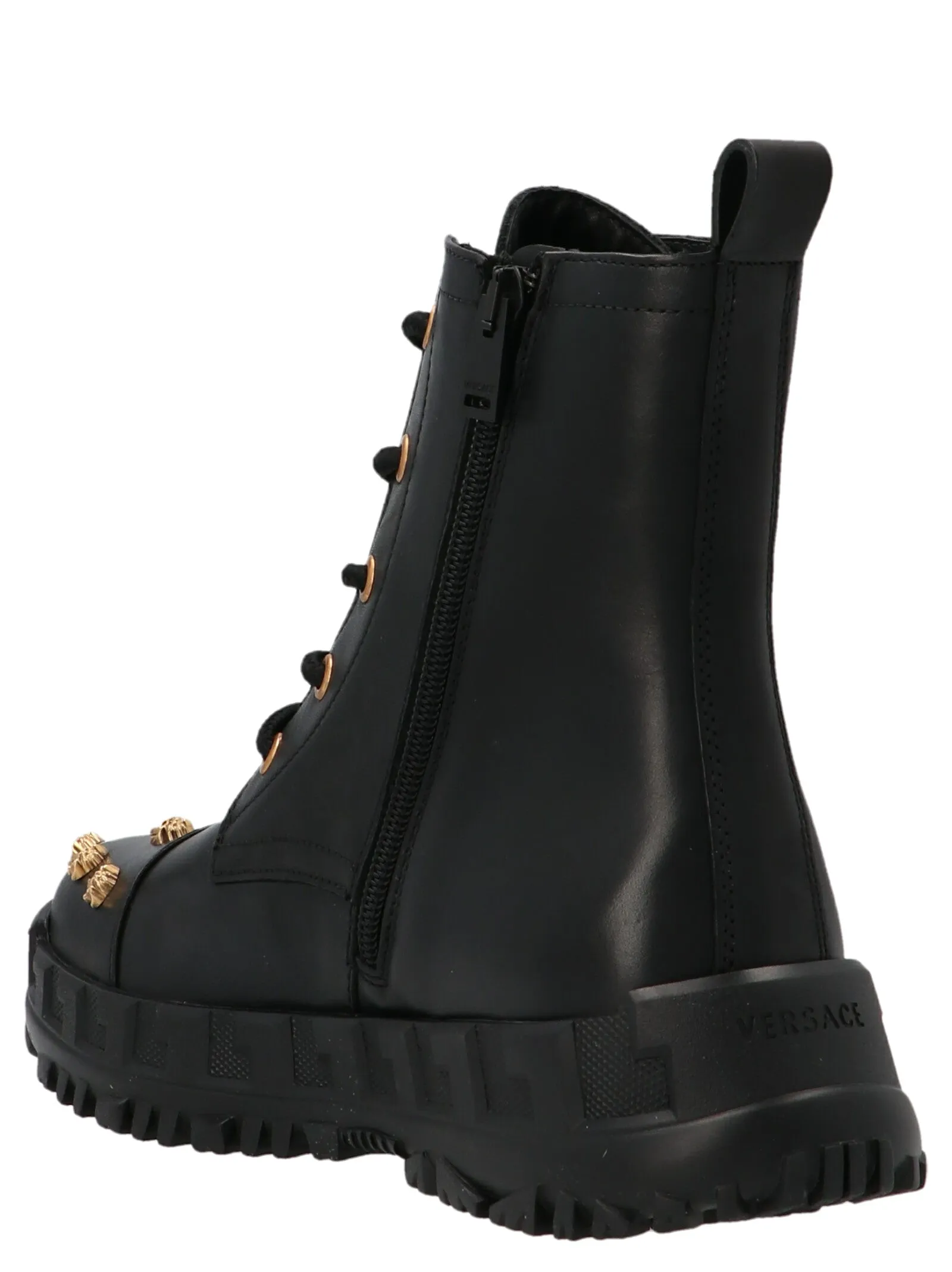 Versace Kids Medusa Studded Lace-Up Boots