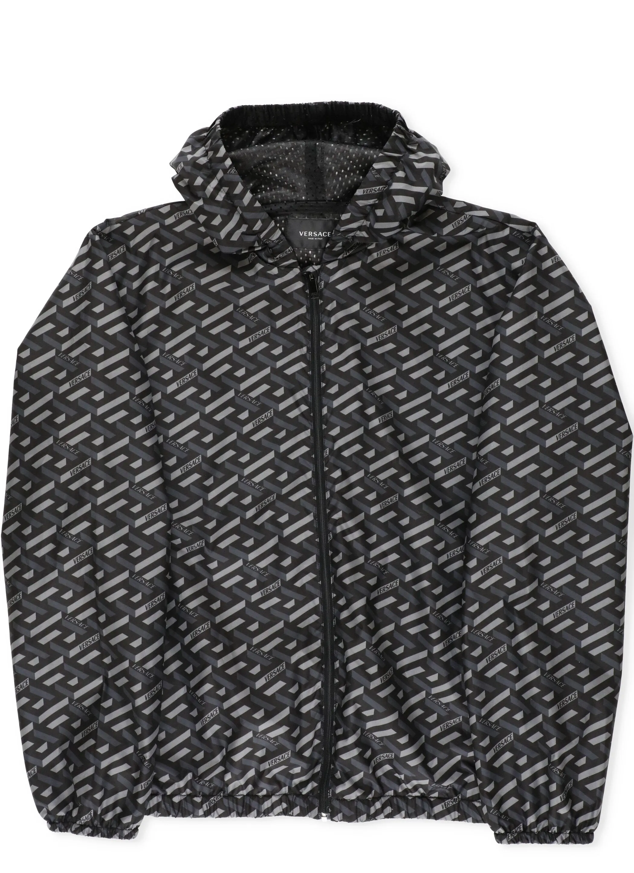 Versace Kids Monogram Printed Hooded Jacket