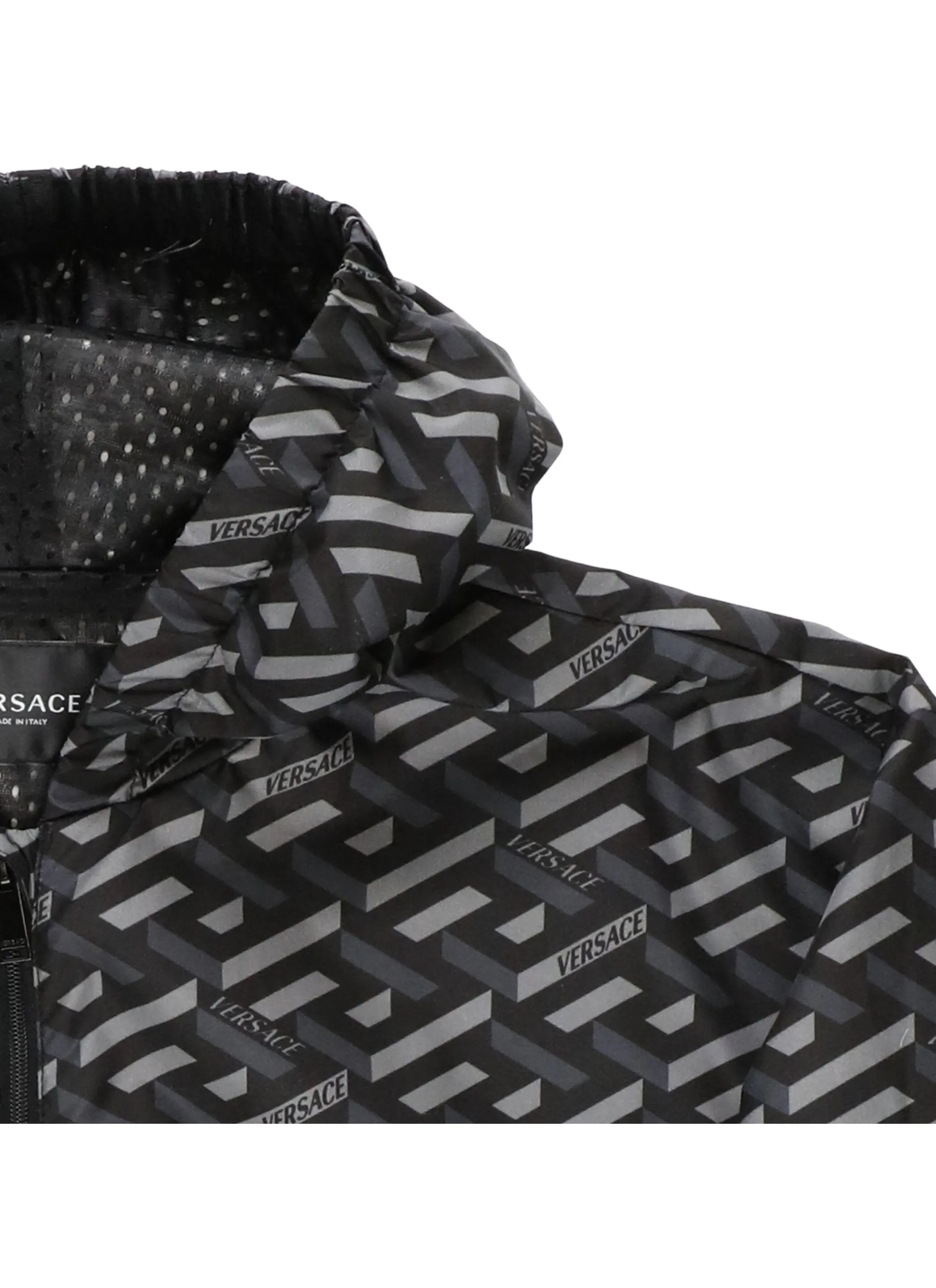 Versace Kids Monogram Printed Hooded Jacket