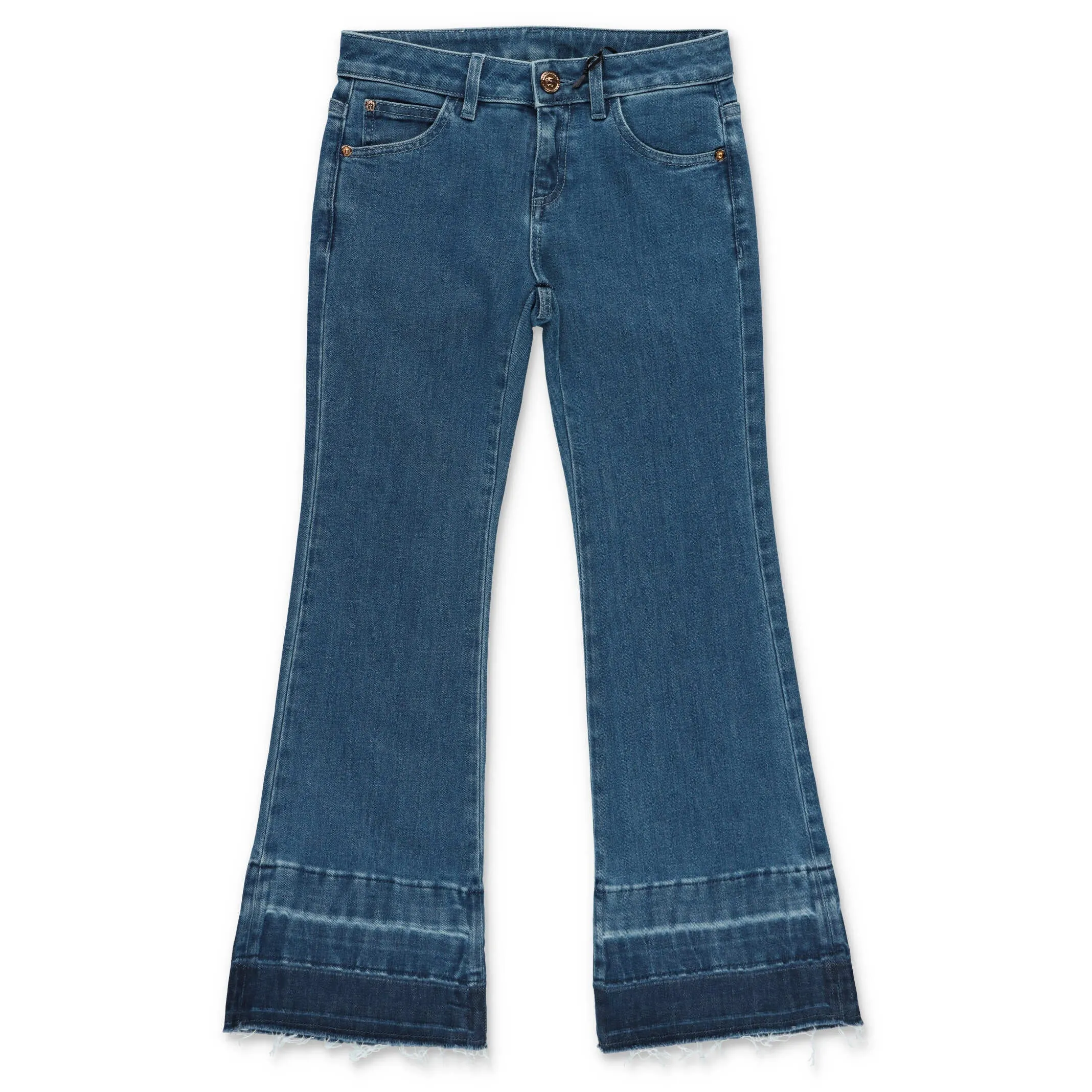 Versace Kids Raw Hem Flared Jeans