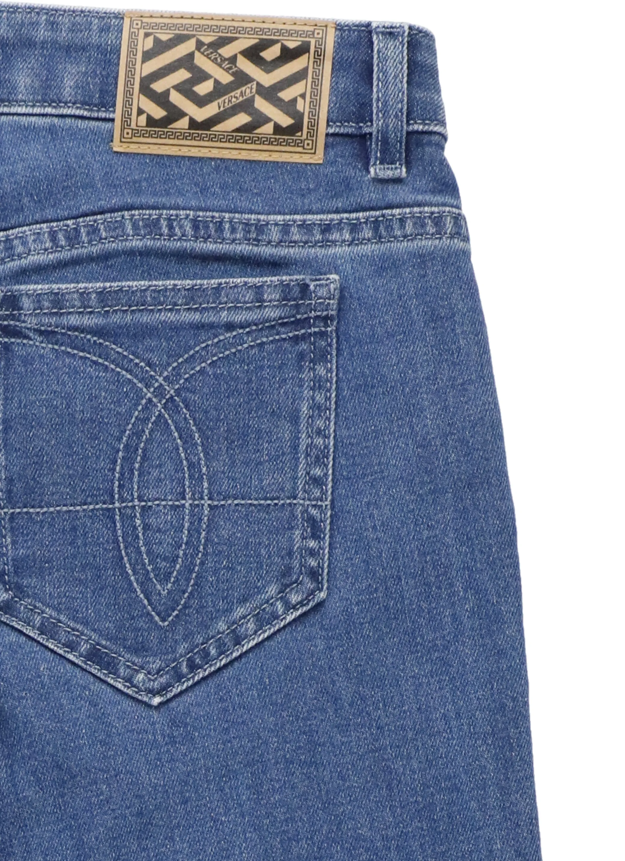 Versace Kids Raw Hem Flared Jeans