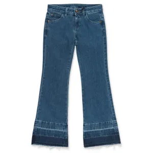 Versace Kids Raw Hem Flared Jeans