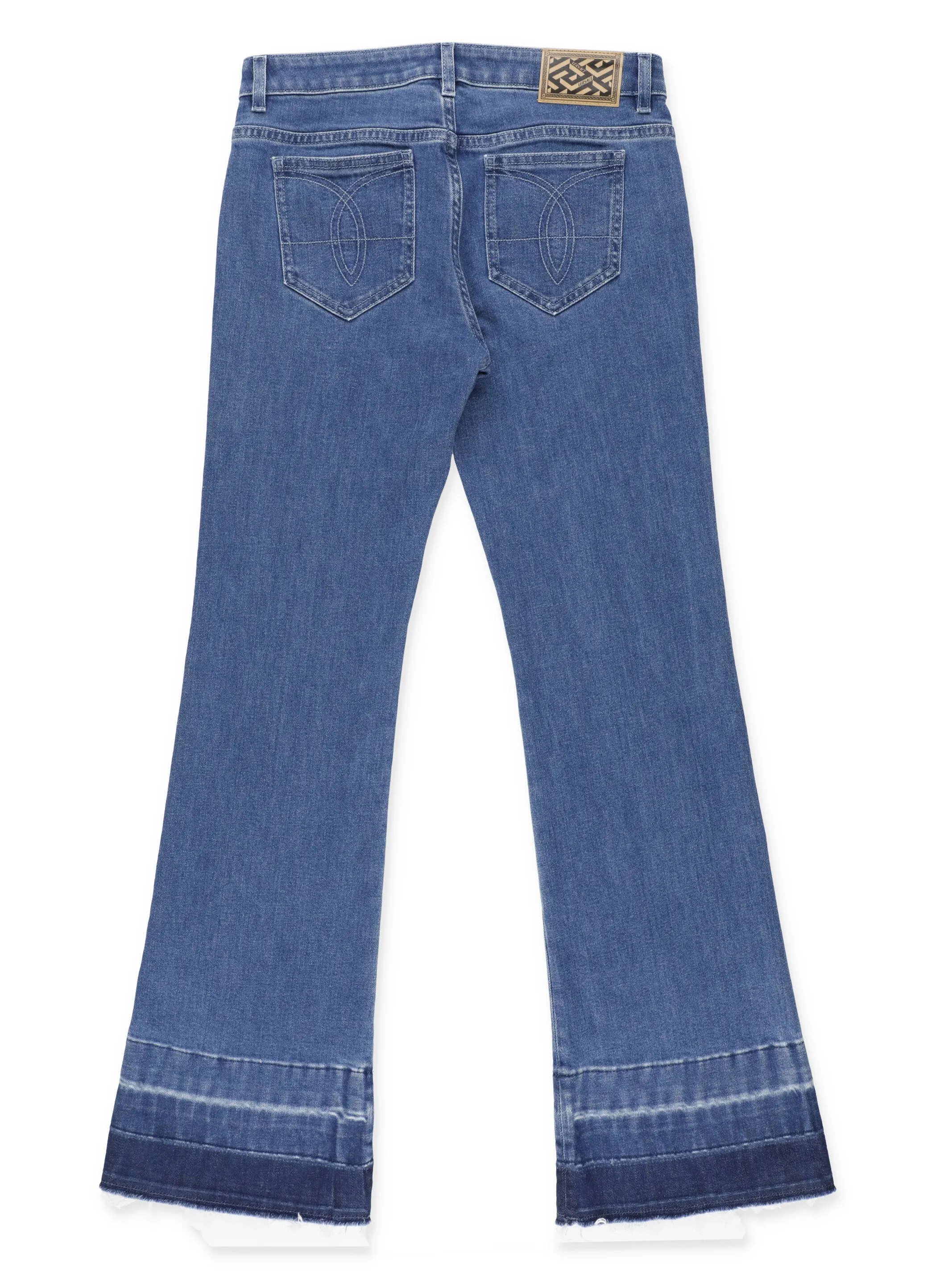 Versace Kids Raw Hem Flared Jeans