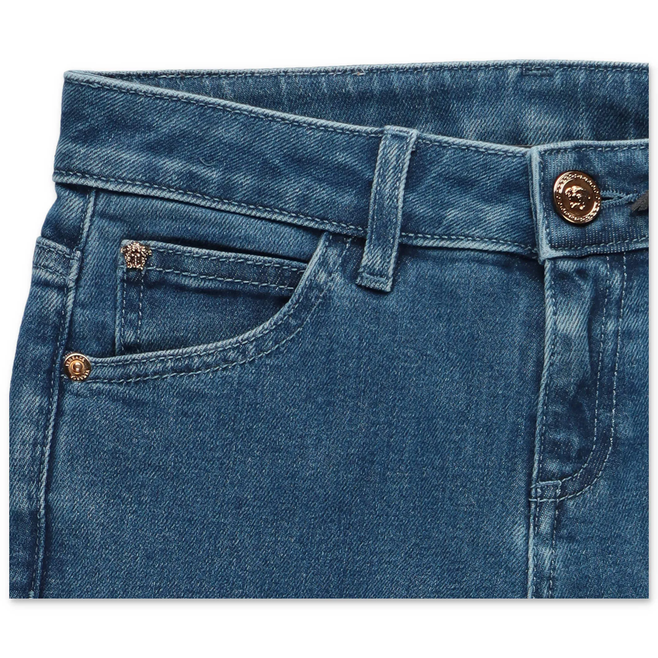 Versace Kids Raw Hem Flared Jeans