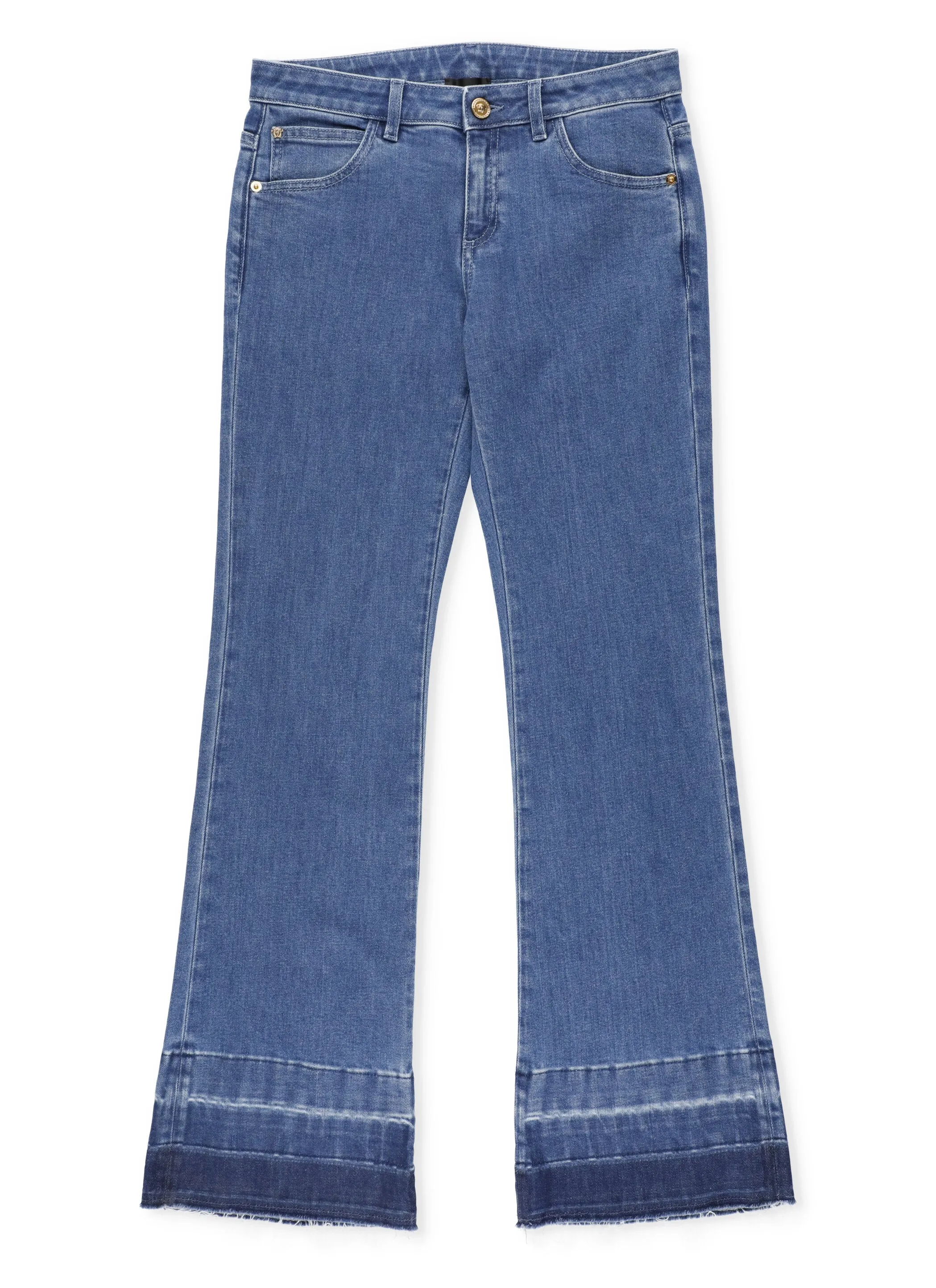 Versace Kids Raw Hem Flared Jeans