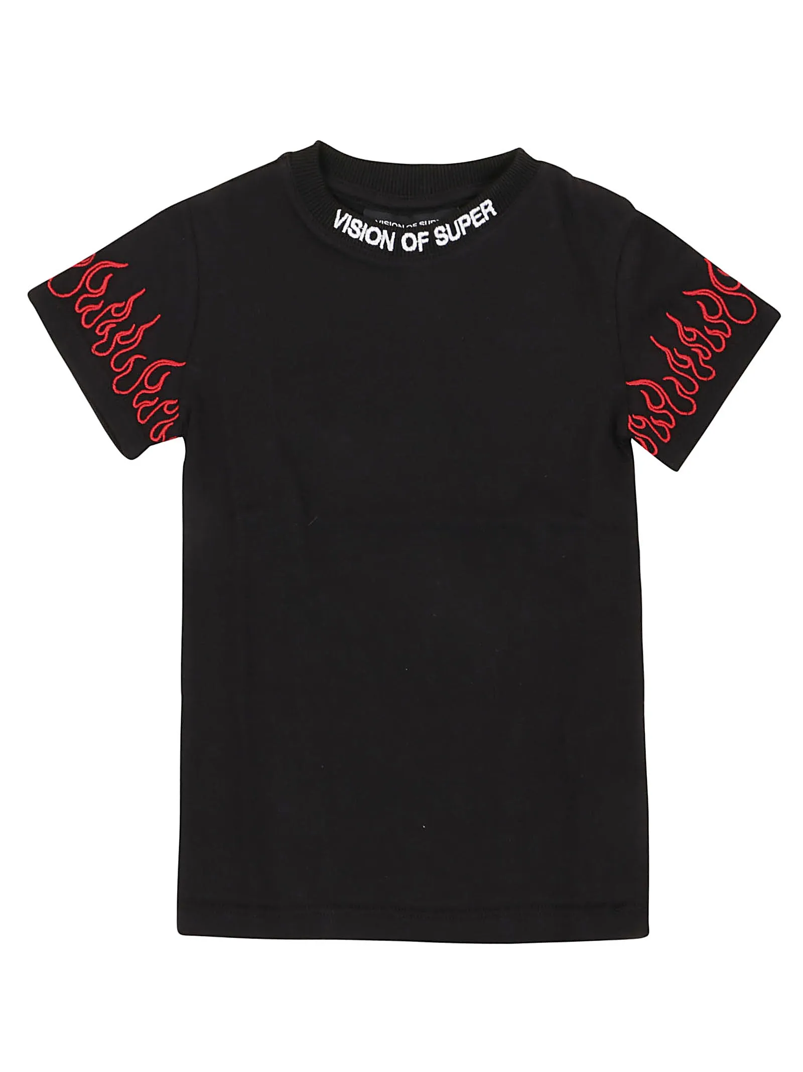 Vision Of Super Kids Flame Embroidered T-Shirt