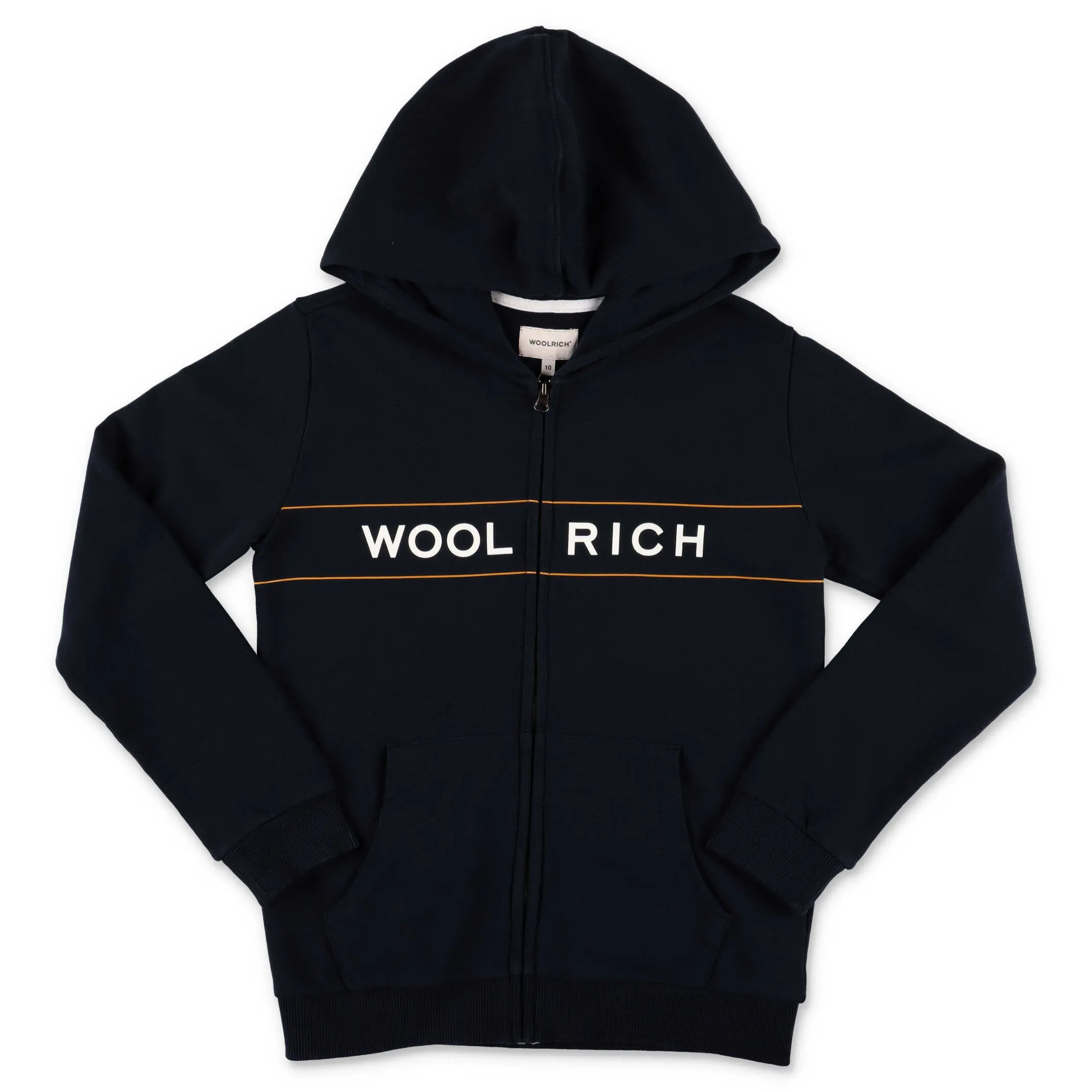 Woolrich Kids Logo Print Zipped Hoodie